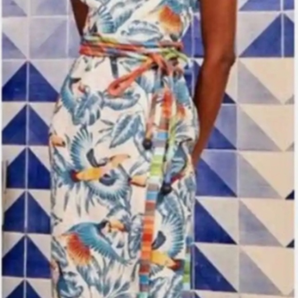 FARM RIO Flying Toucans Open Back Dress, Size M - Picture 5 of 9